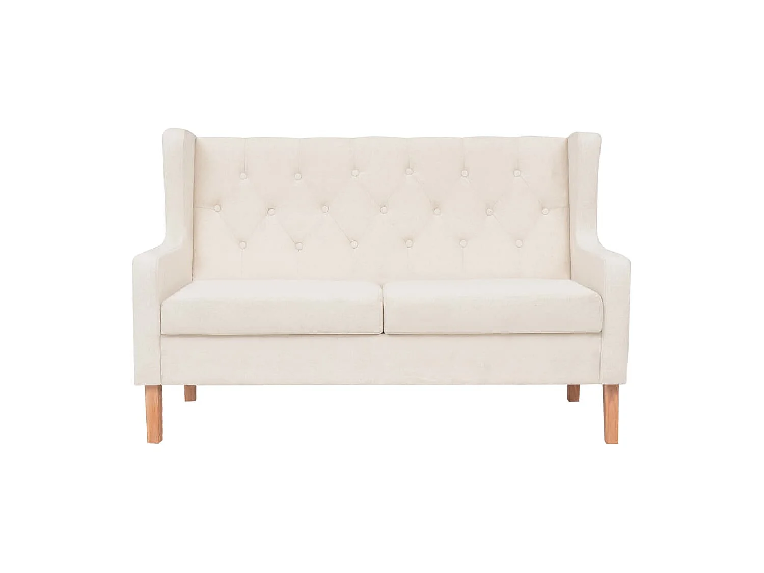 Conjunto de sofá de 2 piezas de tela color blanco crema