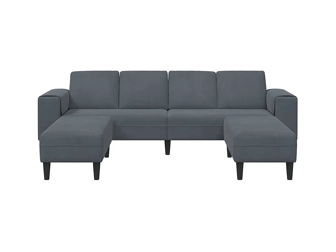 Set di divani 3 pezzi in velluto grigio scuro