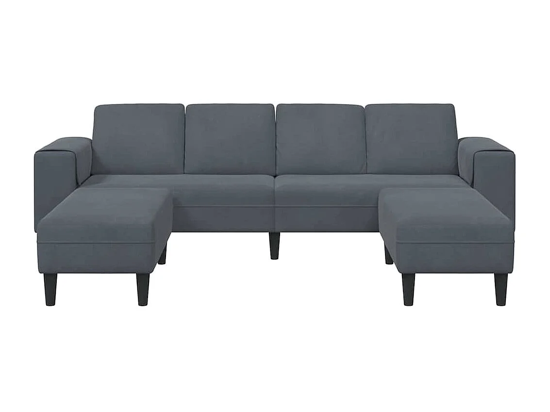 Ensemble de Canapés 3 pcs Gris foncé Velours