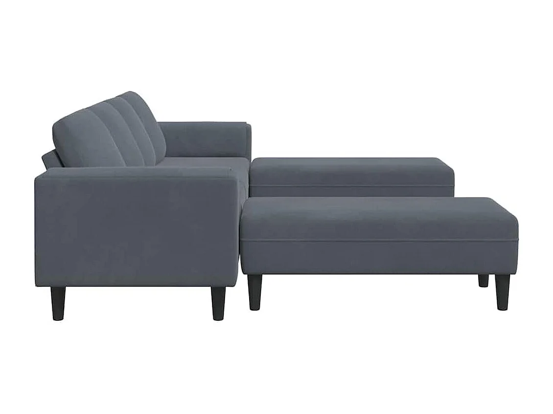 Ensemble de Canapés 3 pcs Gris foncé Velours