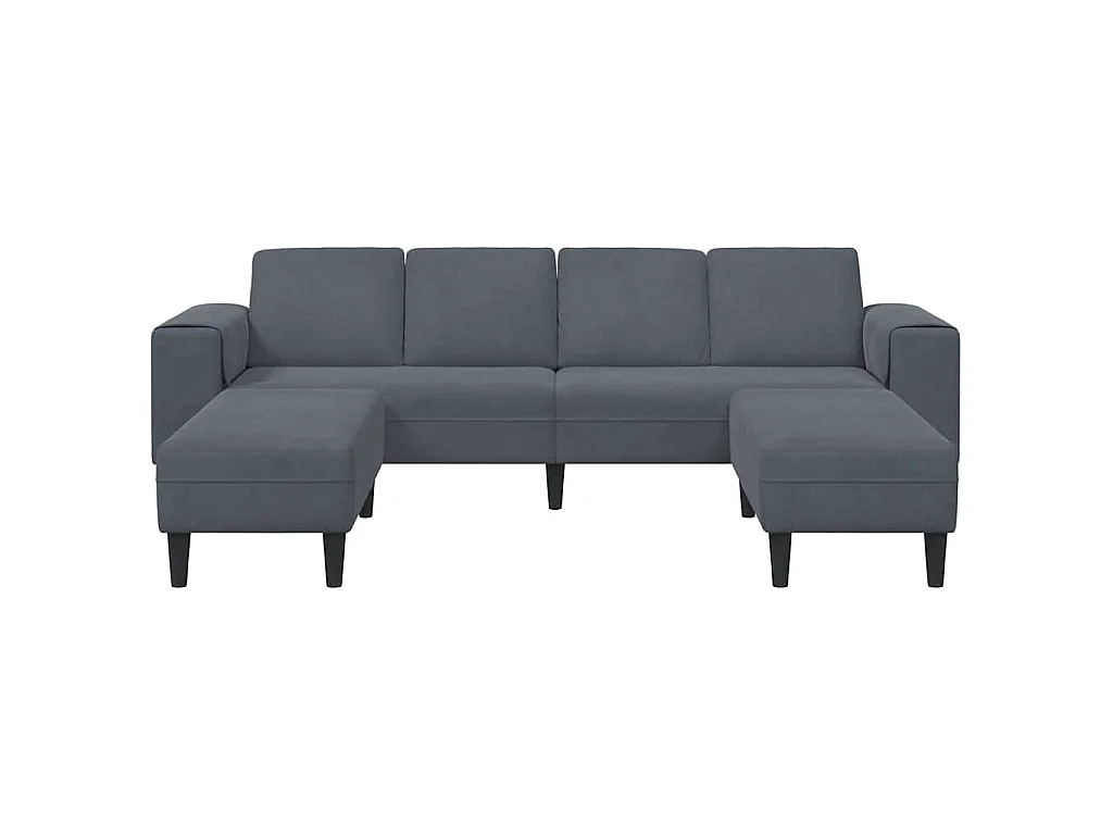 3-teiliges Sofaset aus dunkelgrauem Samt