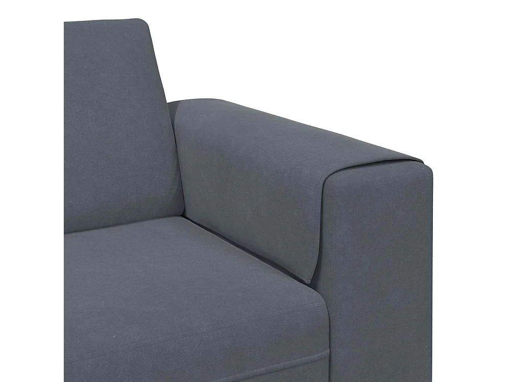 3-teiliges Sofaset aus dunkelgrauem Samt