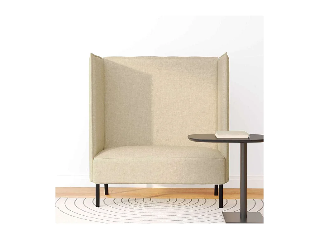 Canapé à Haut Dossier Crème 109 x 56 x 121 cm tissu