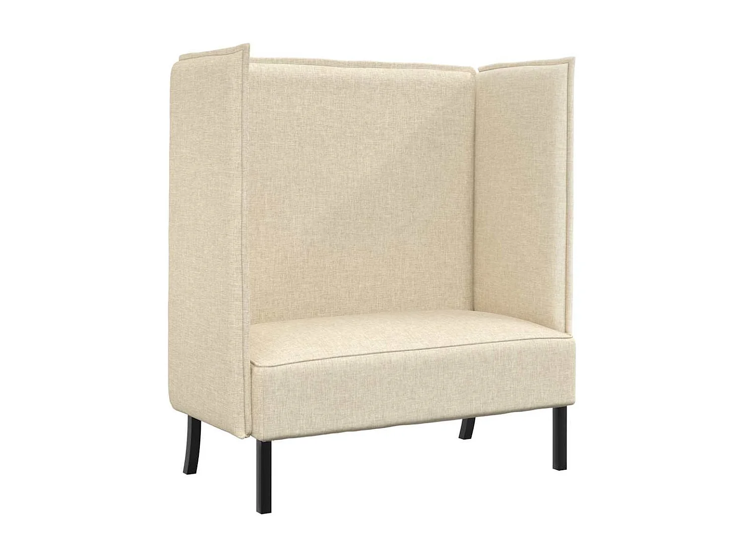 Crèmekleurige hoge rugleuning bank 109 x 56 x 121 cm stof