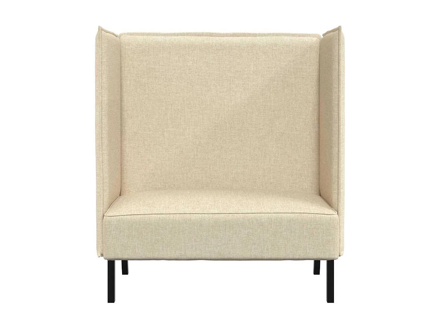 Crèmekleurige hoge rugleuning bank 109 x 56 x 121 cm stof