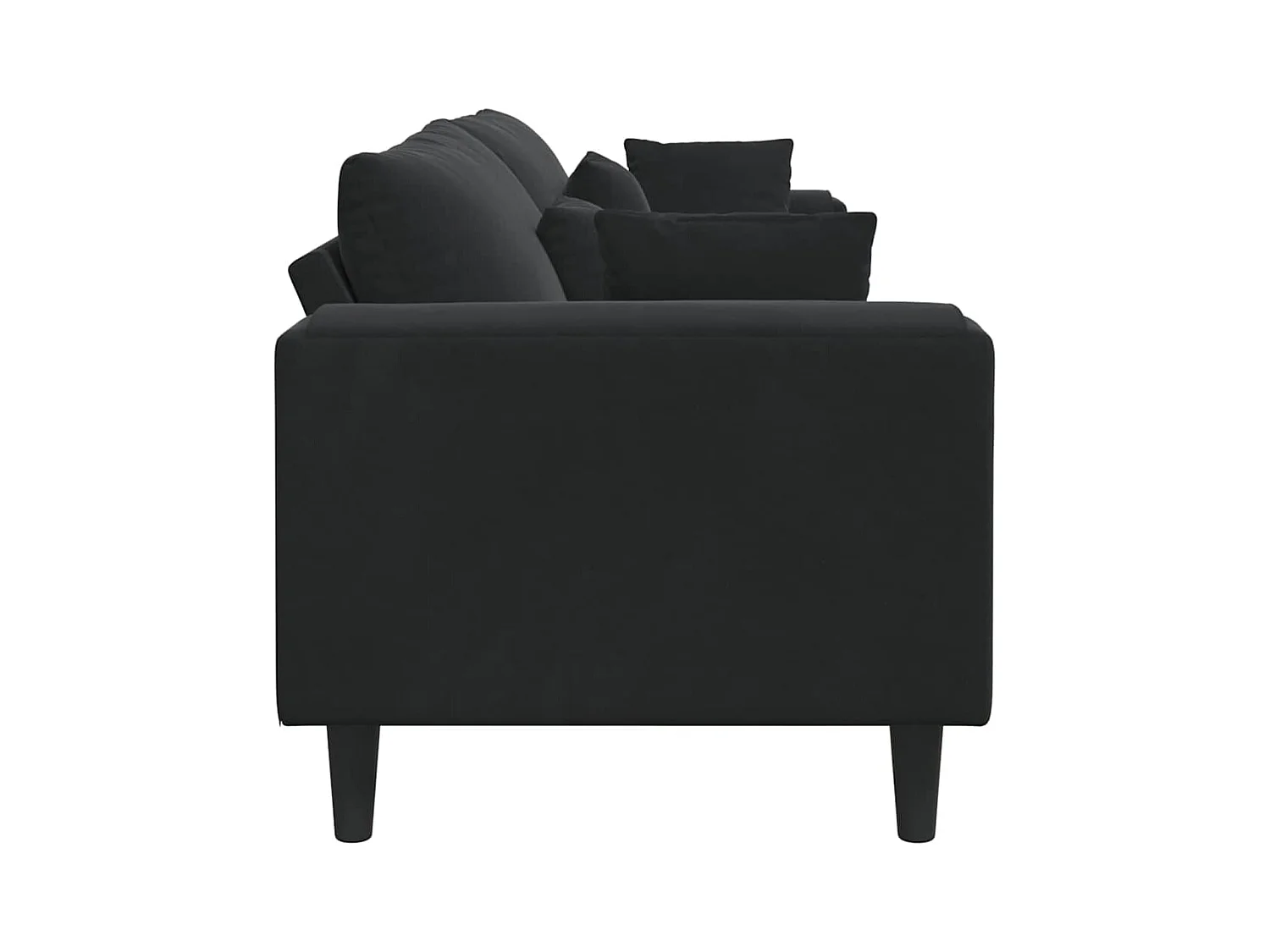 Divano in velluto con cuscino Nero 208 cm Velluto