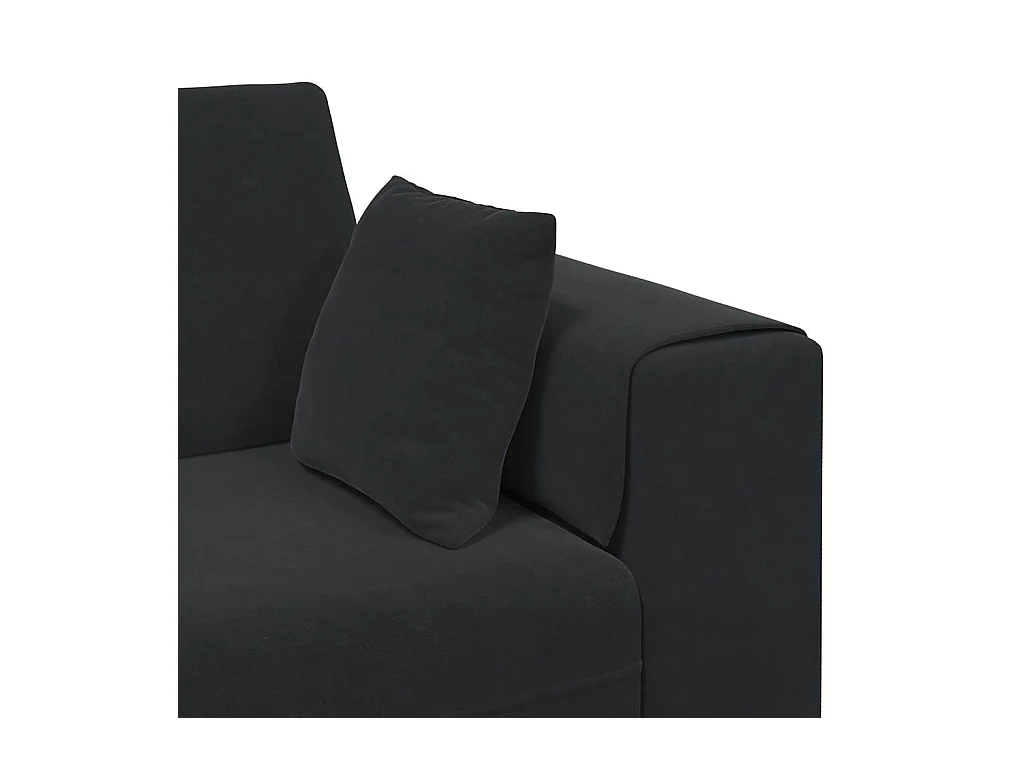 Divano in velluto con cuscino Nero 208 cm Velluto