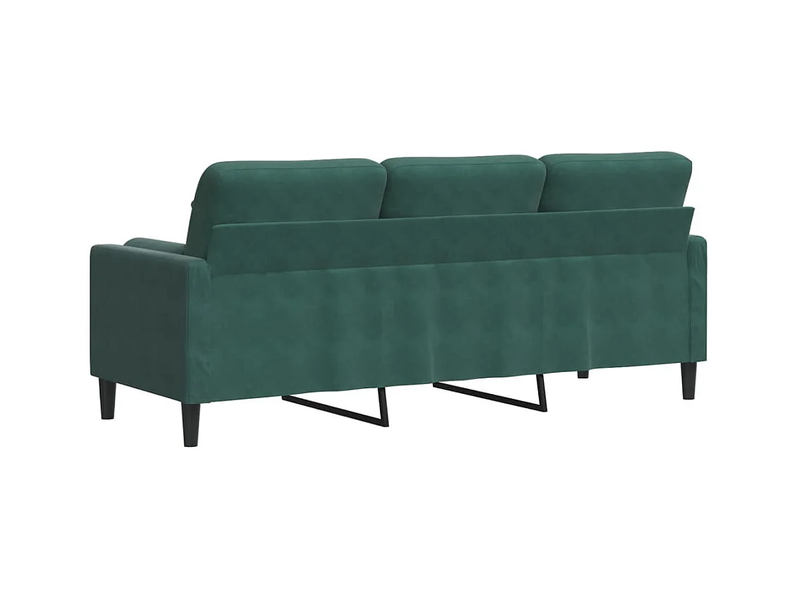 3-zitsbank met donkergroene kussens 180 cm fluweel