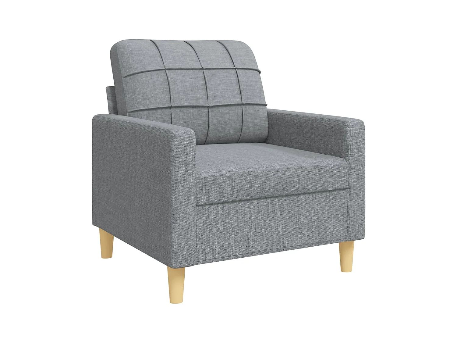 Set di divani 3 pezzi in tessuto grigio chiaro