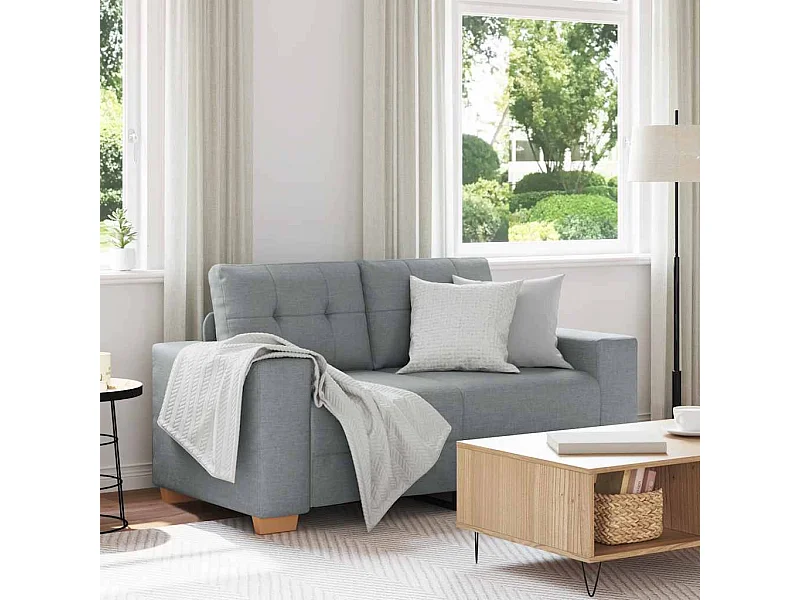 Canapé causeuse gris clair 120 cm tissu