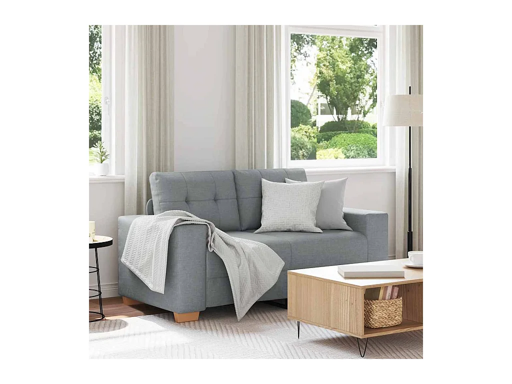 Lichtgrijze stoffen loveseat 120 cm