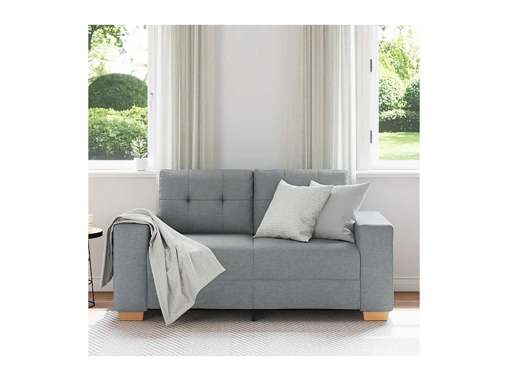 Lichtgrijze stoffen loveseat 120 cm