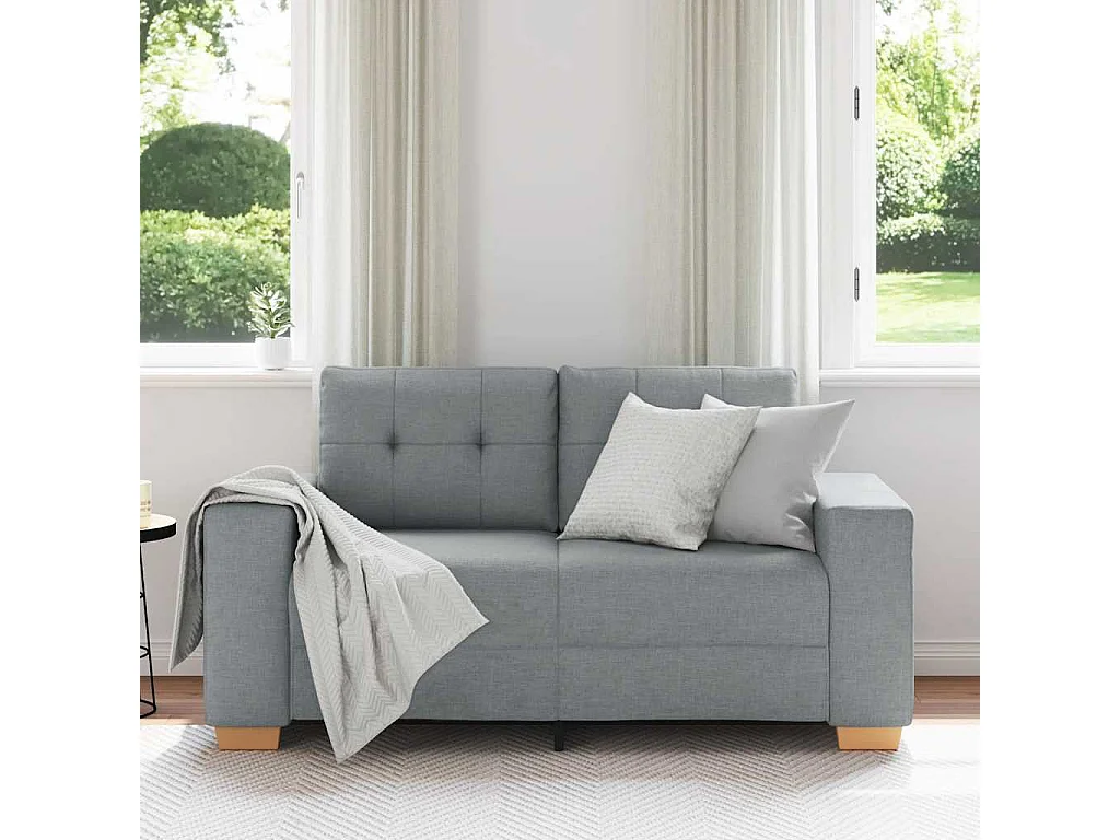 Canapé causeuse gris clair 120 cm tissu