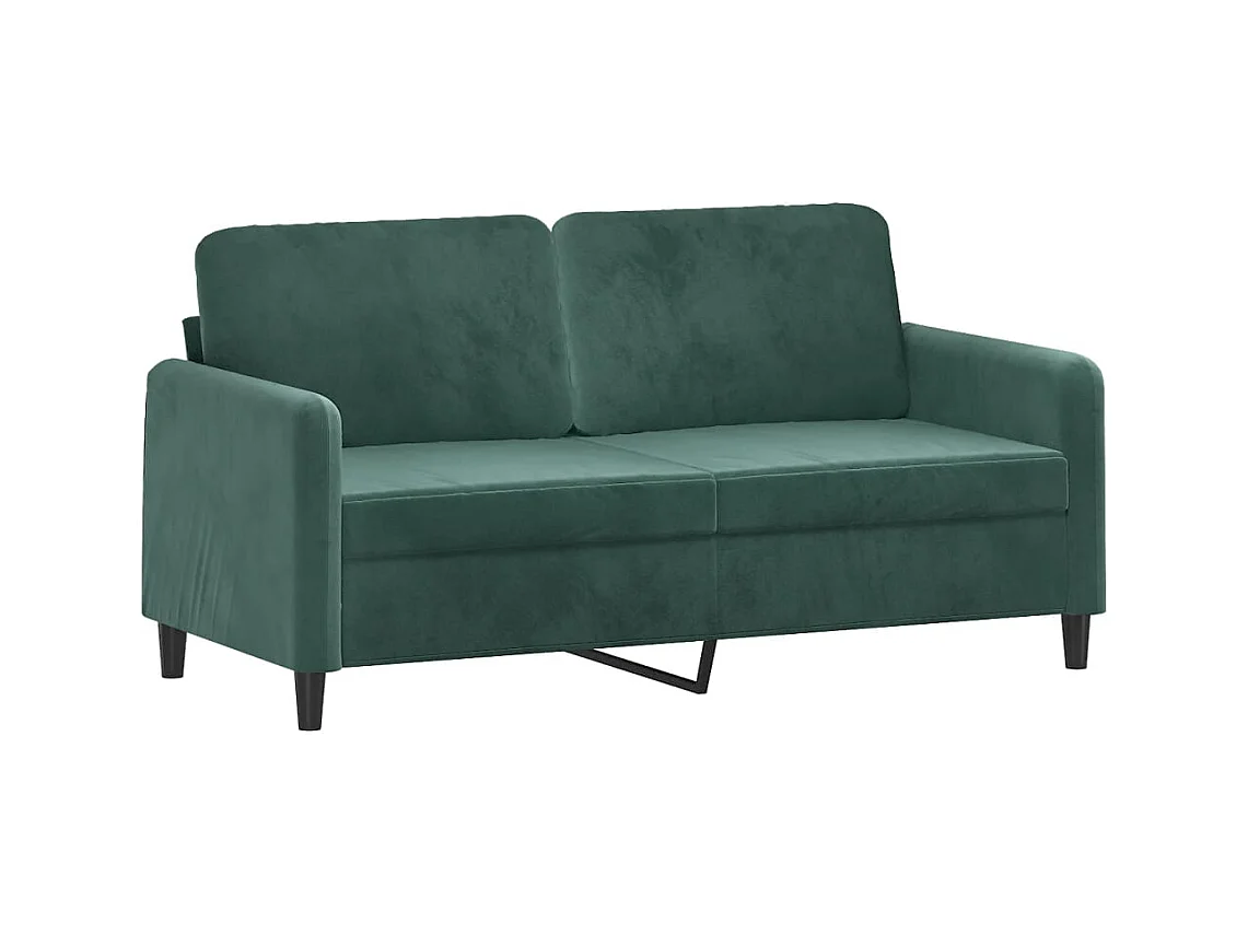 2-zitsbank met donkergroene kussens 140 cm fluweel
