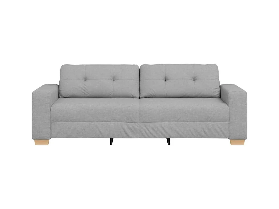 Divano a 3 posti con cuscino in tessuto grigio nuvola