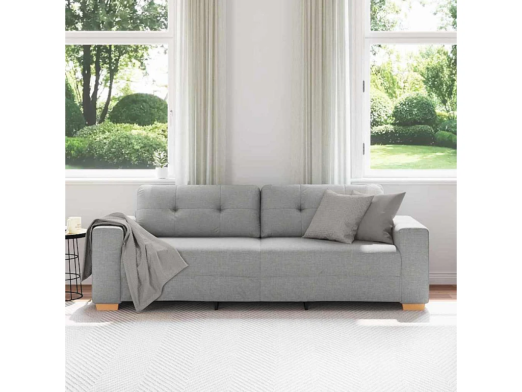 Sofa 3 places avec coussin Gris nuage tissu