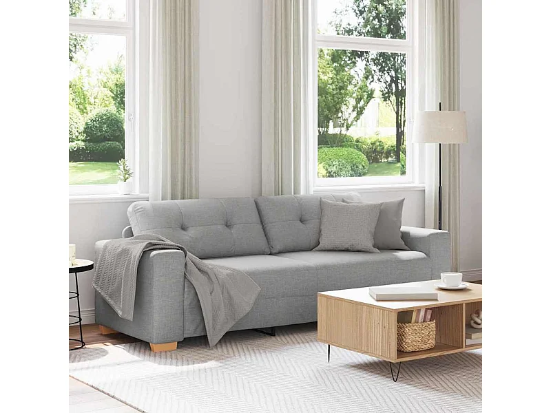 Sofa 3 places avec coussin Gris nuage tissu