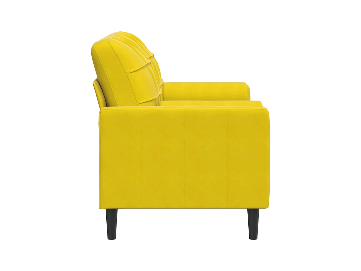 Divano 2 posti con cuscini decorativi giallo 140 cm velluto