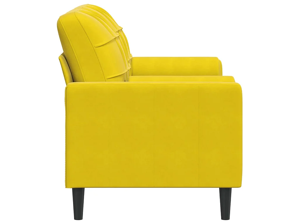 2-Sitzer-Sofa mit Dekokissen gelb 140 cm Samt