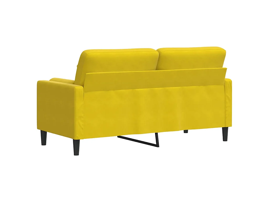 2-Sitzer-Sofa mit Dekokissen gelb 140 cm Samt