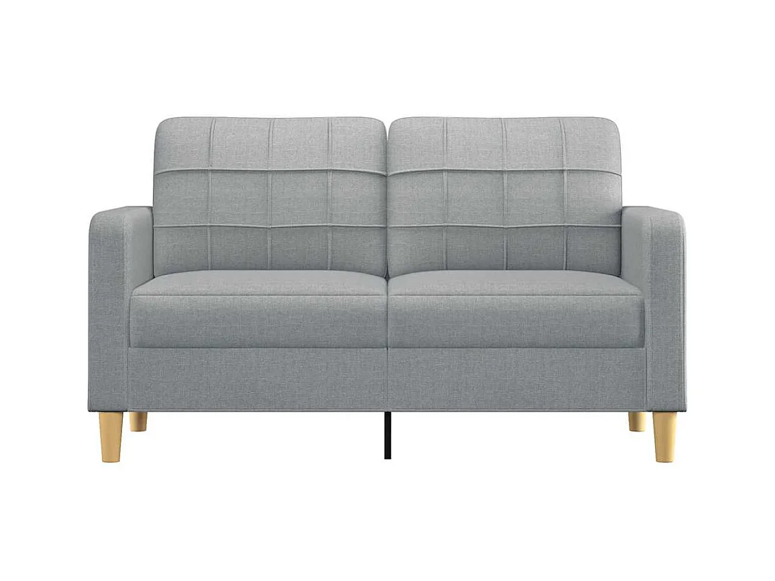 Canapé à 2 places Gris clair 140 cm Tissu