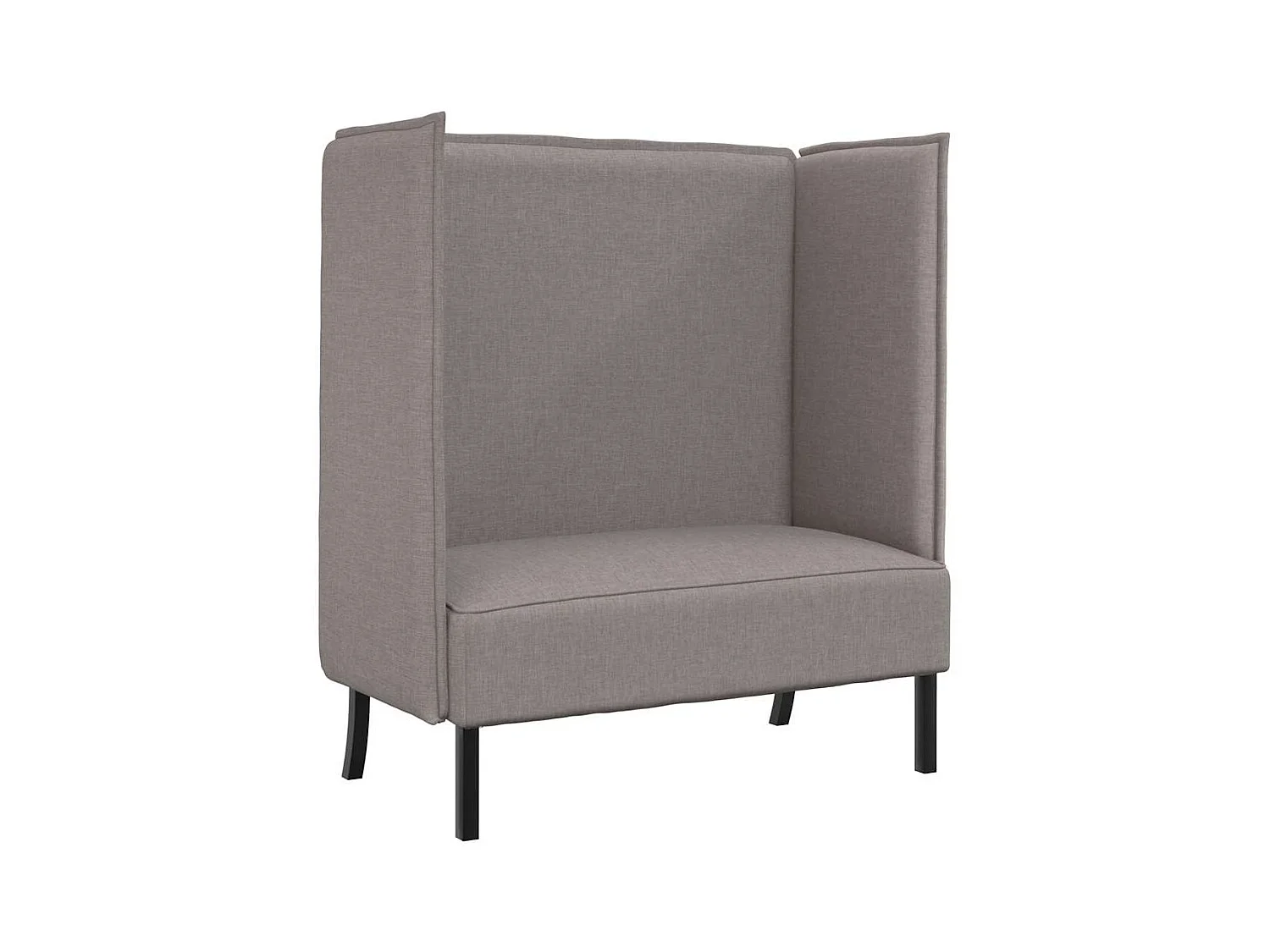 Divano con schienale alto in tessuto color tortora 109 x 56 x 121 cm