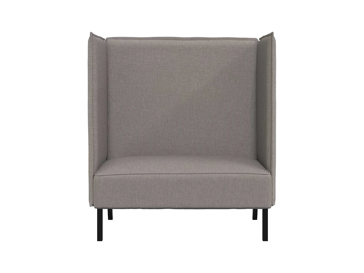 Divano con schienale alto in tessuto color tortora 109 x 56 x 121 cm