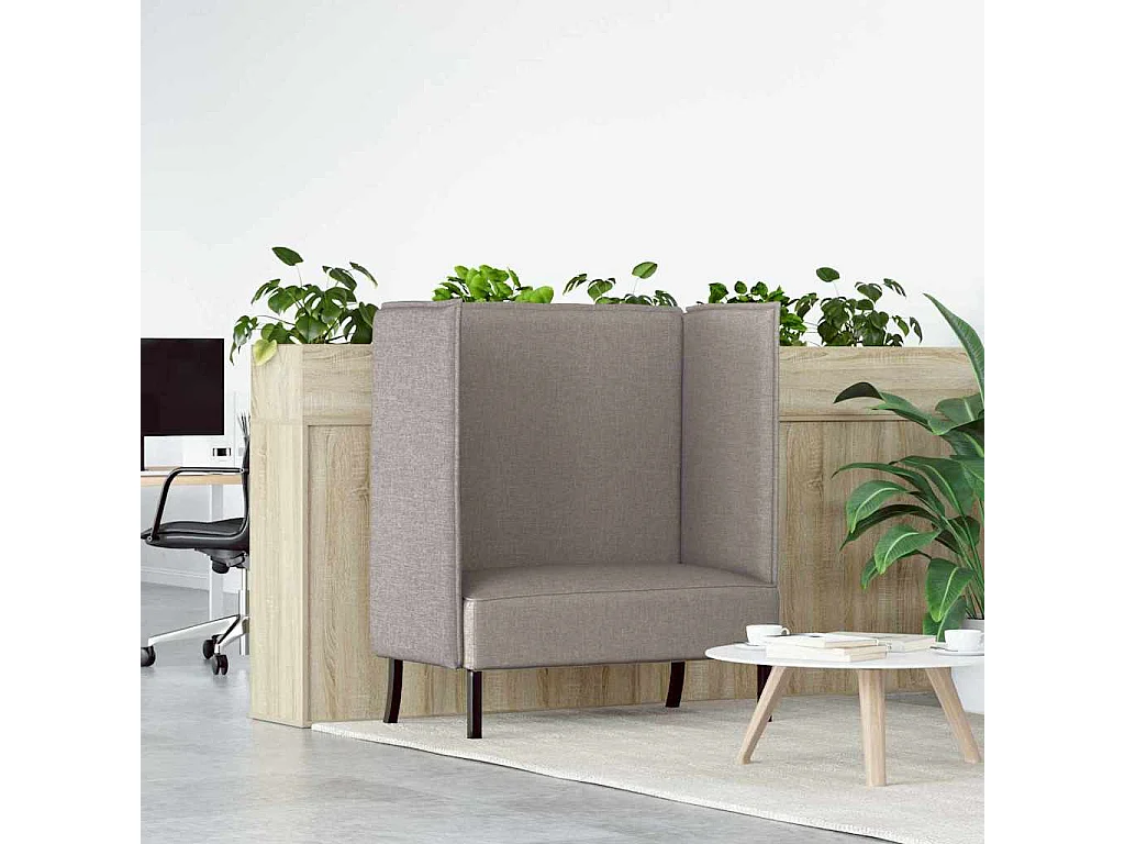 Canapé à Haut Dossier Taupe 109 x 56 x 121 cm tissu