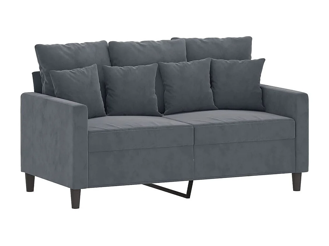 Ensemble de canapés 2 pcs avec coussins Gris foncé Velours