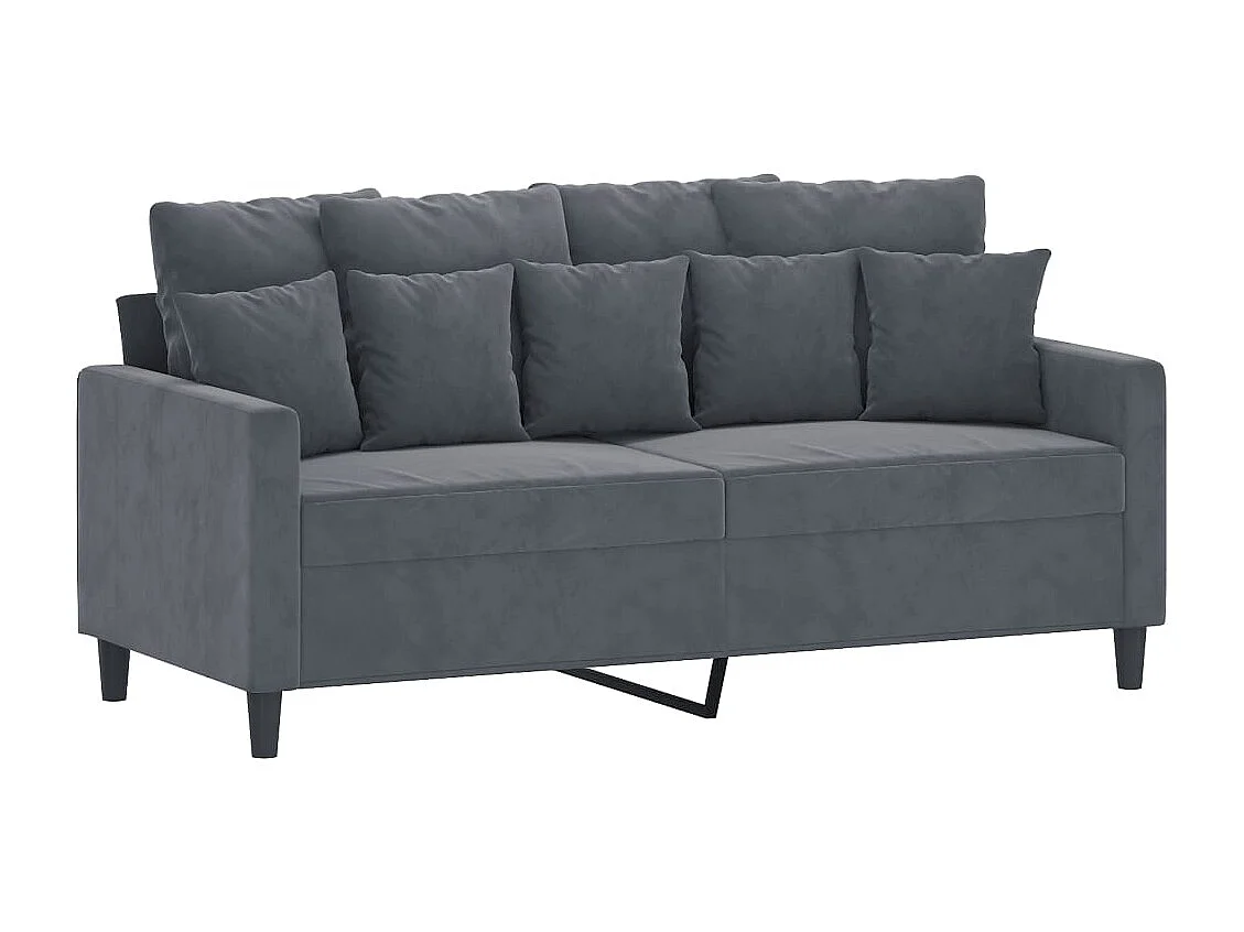 Ensemble de canapés 2 pcs avec coussins Gris foncé Velours