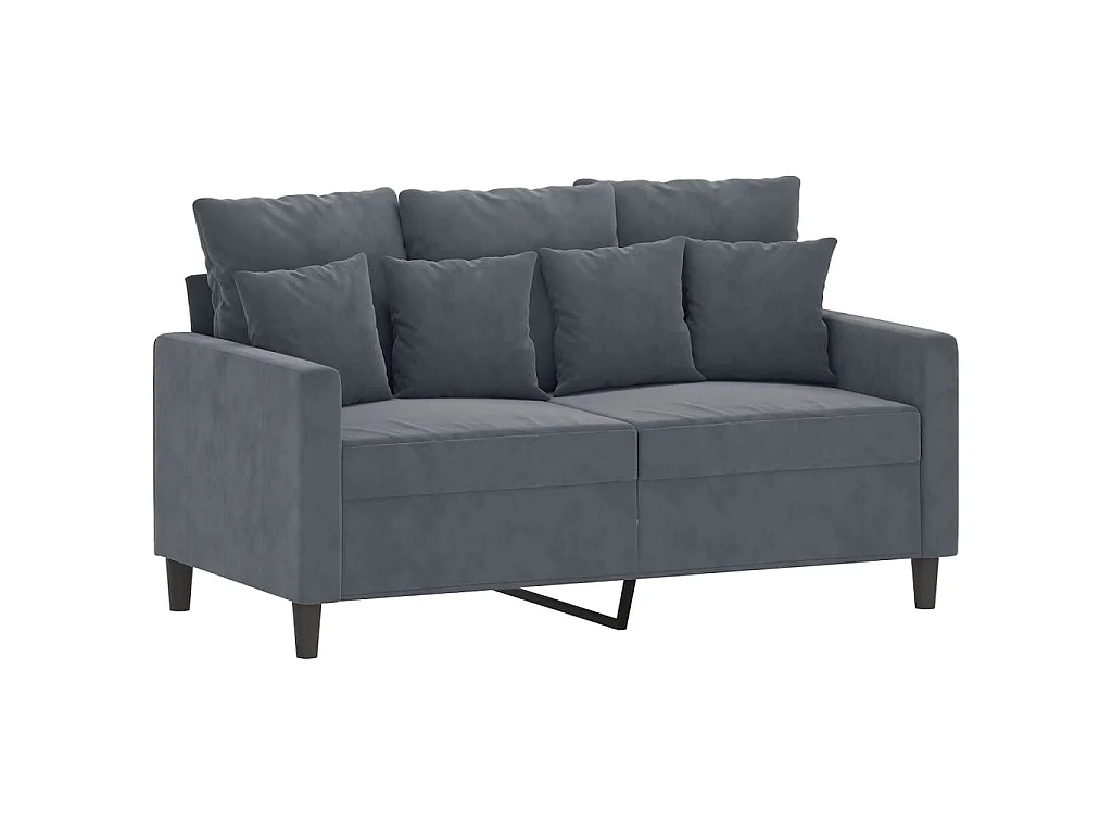 Ensemble de canapés 2 pcs avec coussins Gris foncé Velours