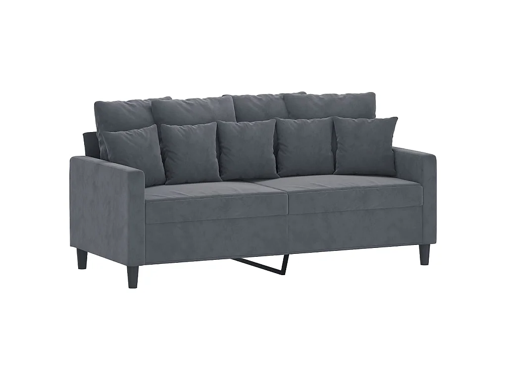 Ensemble de canapés 2 pcs avec coussins Gris foncé Velours