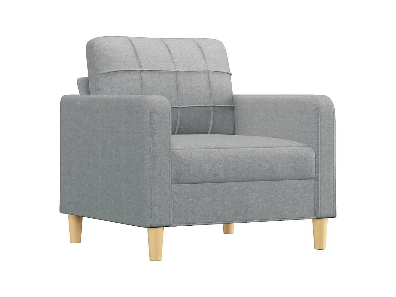 Fauteuil avec repose-pied Gris clair 60 cm Tissu