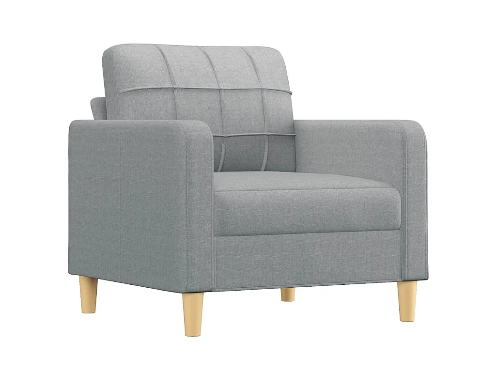 Fauteuil avec repose-pied Gris clair 60 cm Tissu