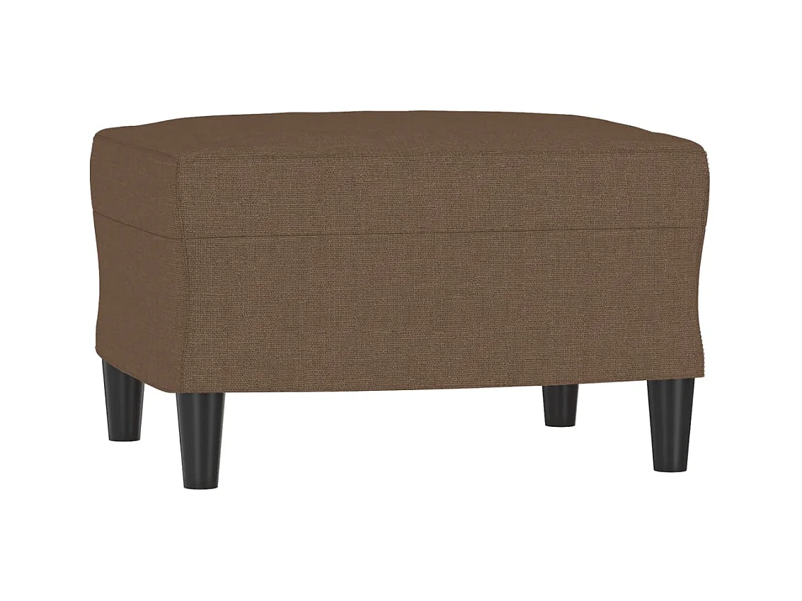 Divano 3 posti con poggiapiedi Marrone 180 cm Tessuto