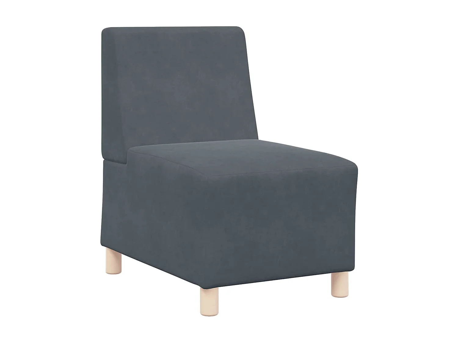 Unité de Sofa Modulaire Sans Accoudoirs 3 pcs Gris foncé