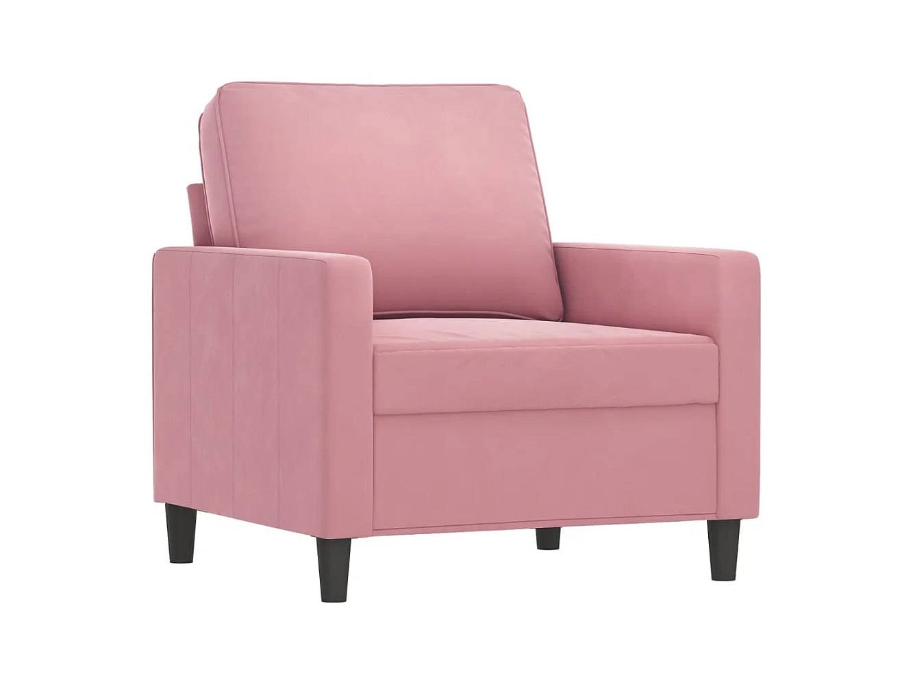 Fauteuil met voetenbankje Roze 60 cm Fluweel