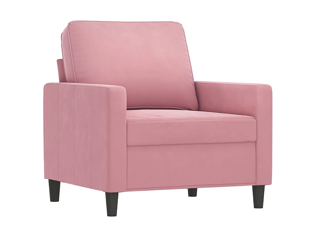 Fauteuil met voetenbankje Roze 60 cm Fluweel
