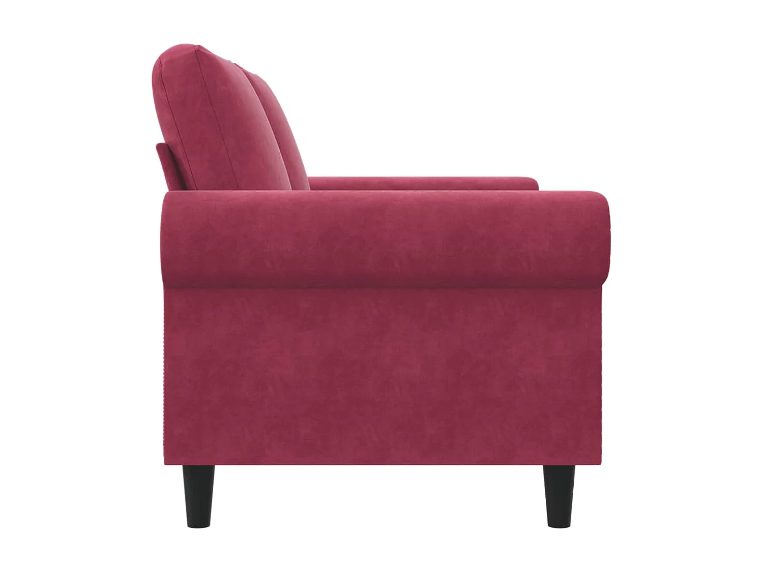 Sofá 2 plazas Rojo burdeos 120 cm Terciopelo