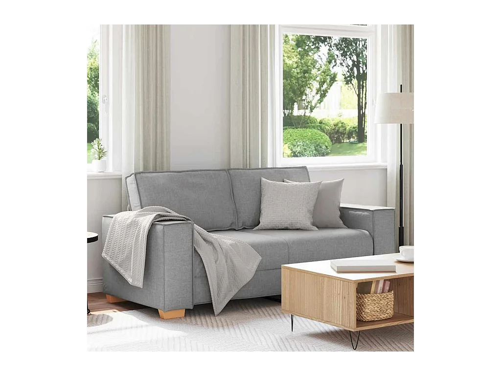 Canapé 2 places Gris nuage 140 cm Tissu