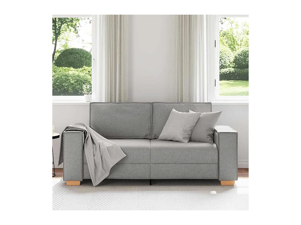 Canapé 2 places Gris nuage 140 cm Tissu