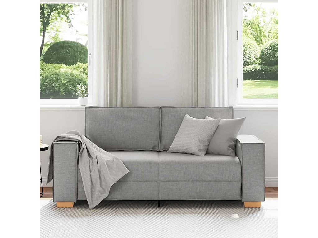 Canapé 2 places Gris nuage 140 cm Tissu