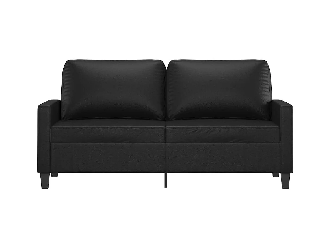 Divano 2 posti Nero 140 cm Similpelle