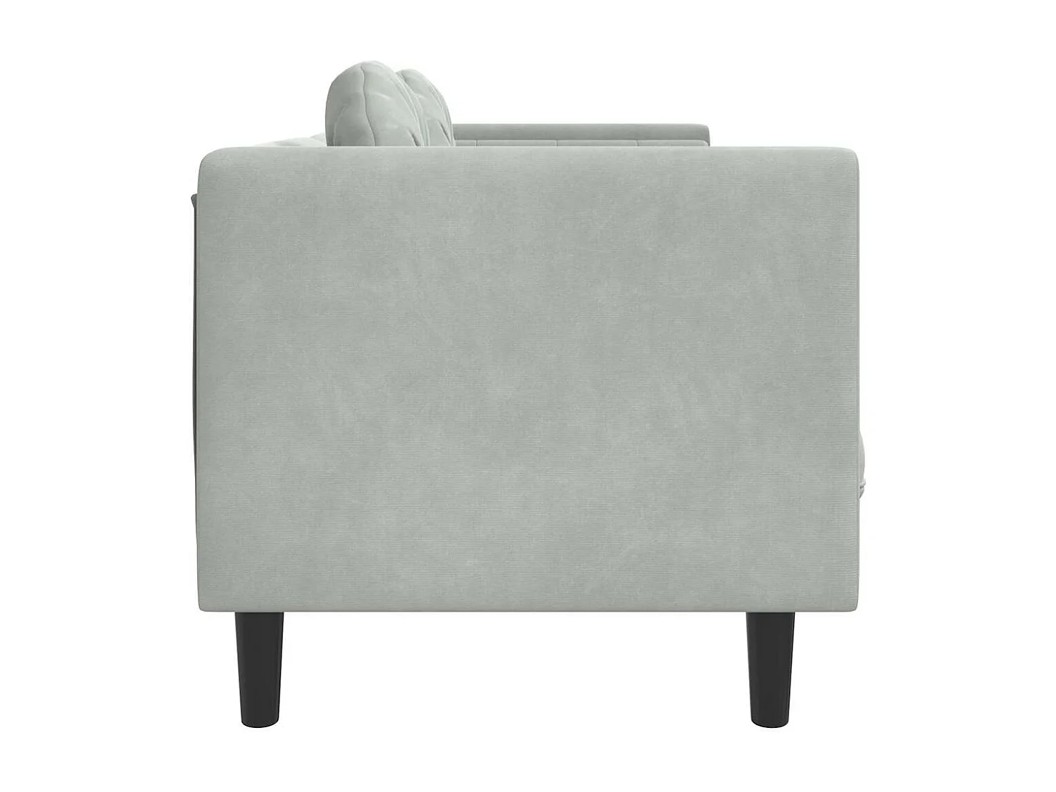 Sofá de 2 plazas de terciopelo gris claro con cojines