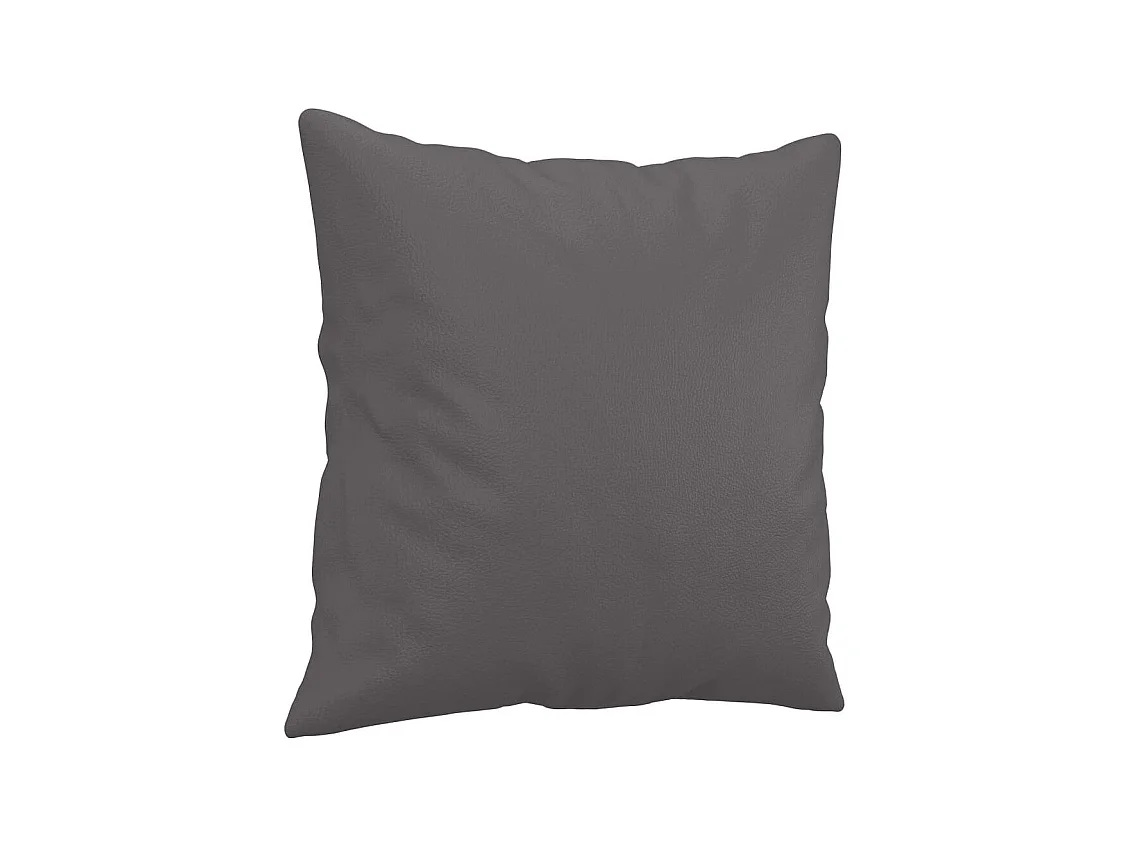 Ensemble de canapés 3 pcs avec coussins gris similicuir