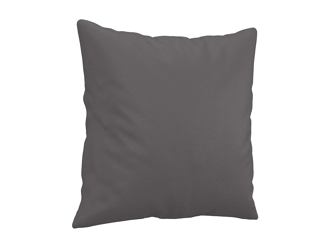 Conjunto de sofá de 3 piezas con cojines de piel sintética gris