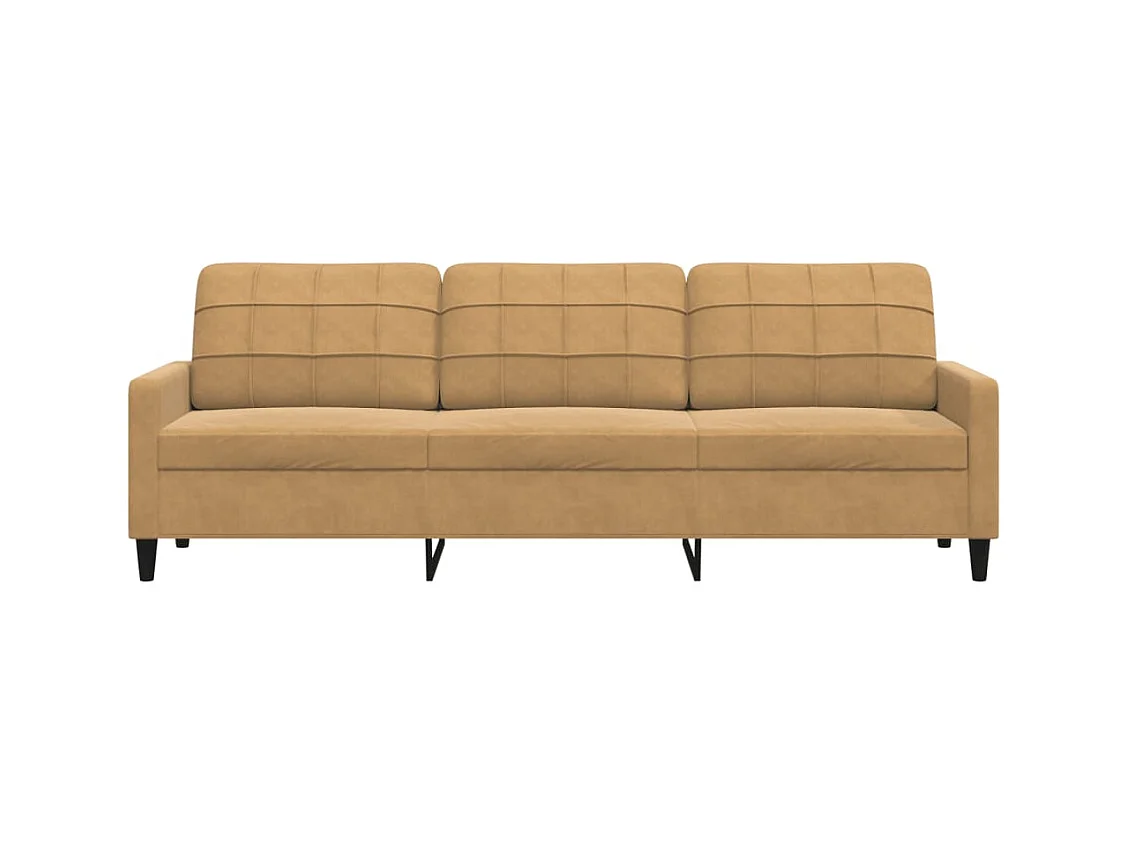 Divano 3 posti Marrone 210 cm Velluto