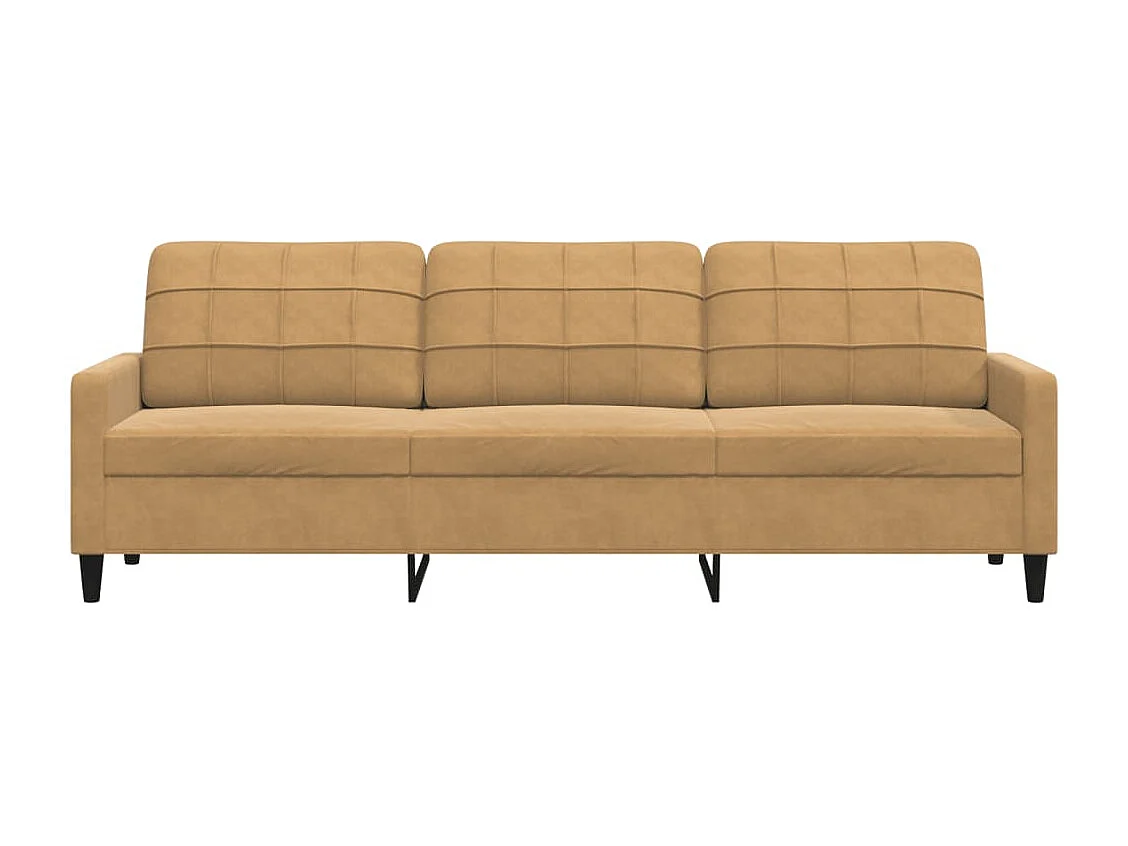 Divano 3 posti Marrone 210 cm Velluto