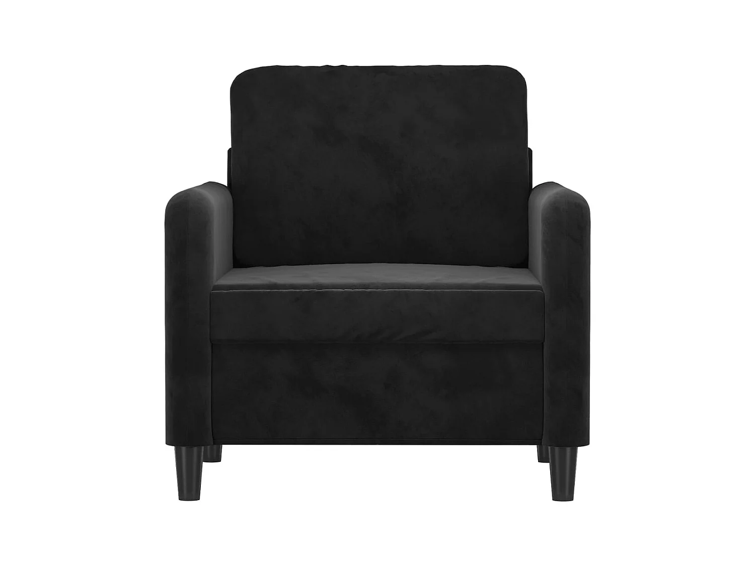 Sillón de terciopelo negro de 60 cm