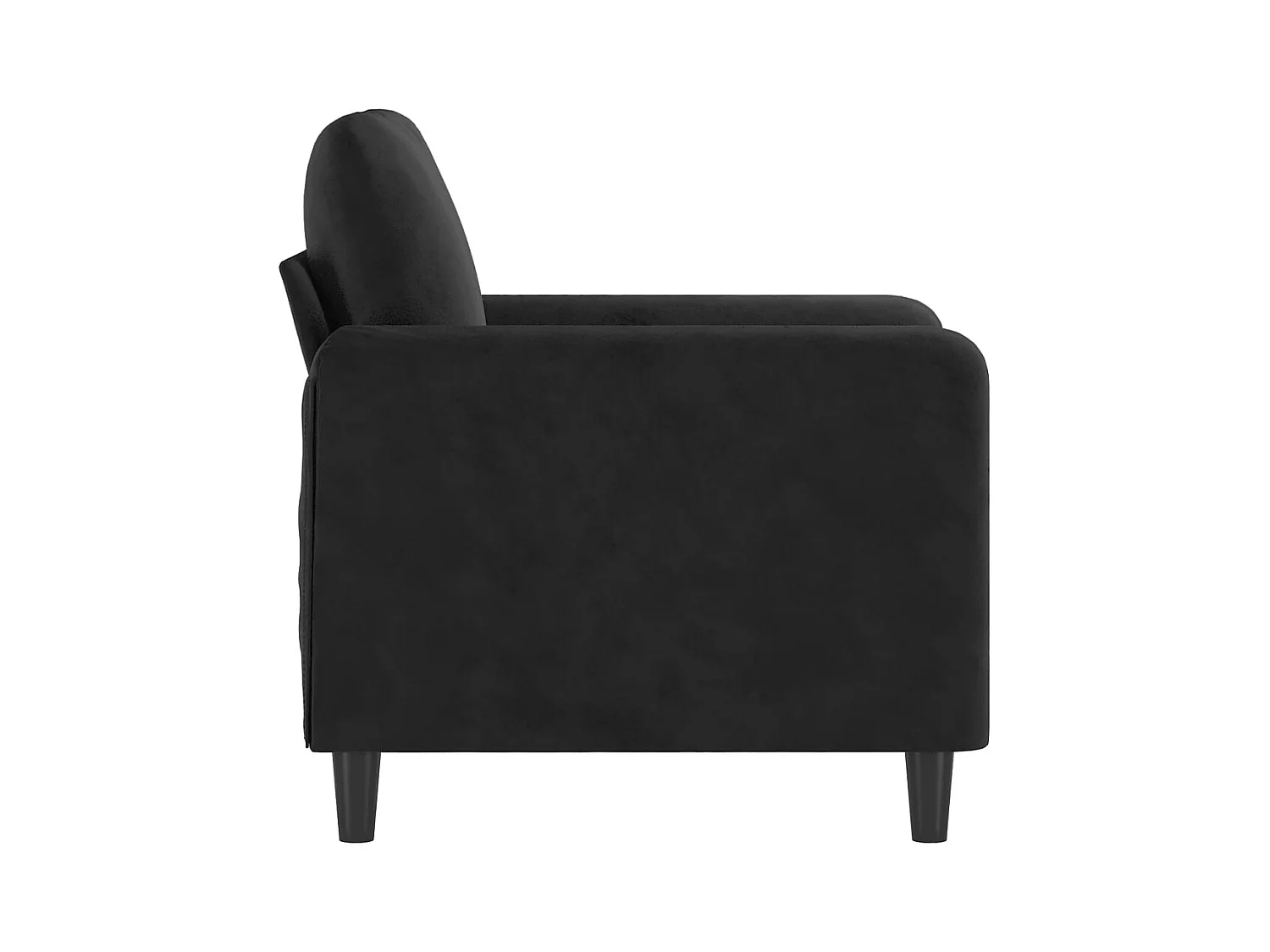 Sillón de terciopelo negro de 60 cm